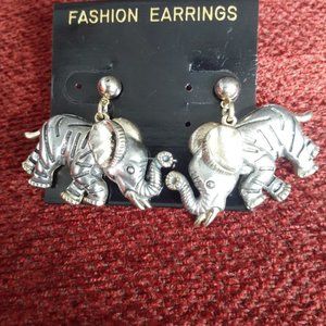 Real Sterling Steel Vintage Elephant earrings.